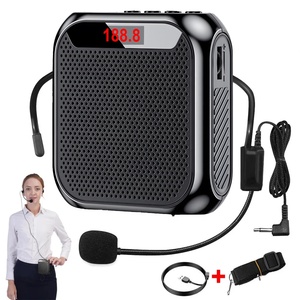 Amplificador de sonido profesional Pantalla LED Mini amplificador de voz con función de grabación de micrófono Micrófono de montaje en cabeza con cable - Product Image 1