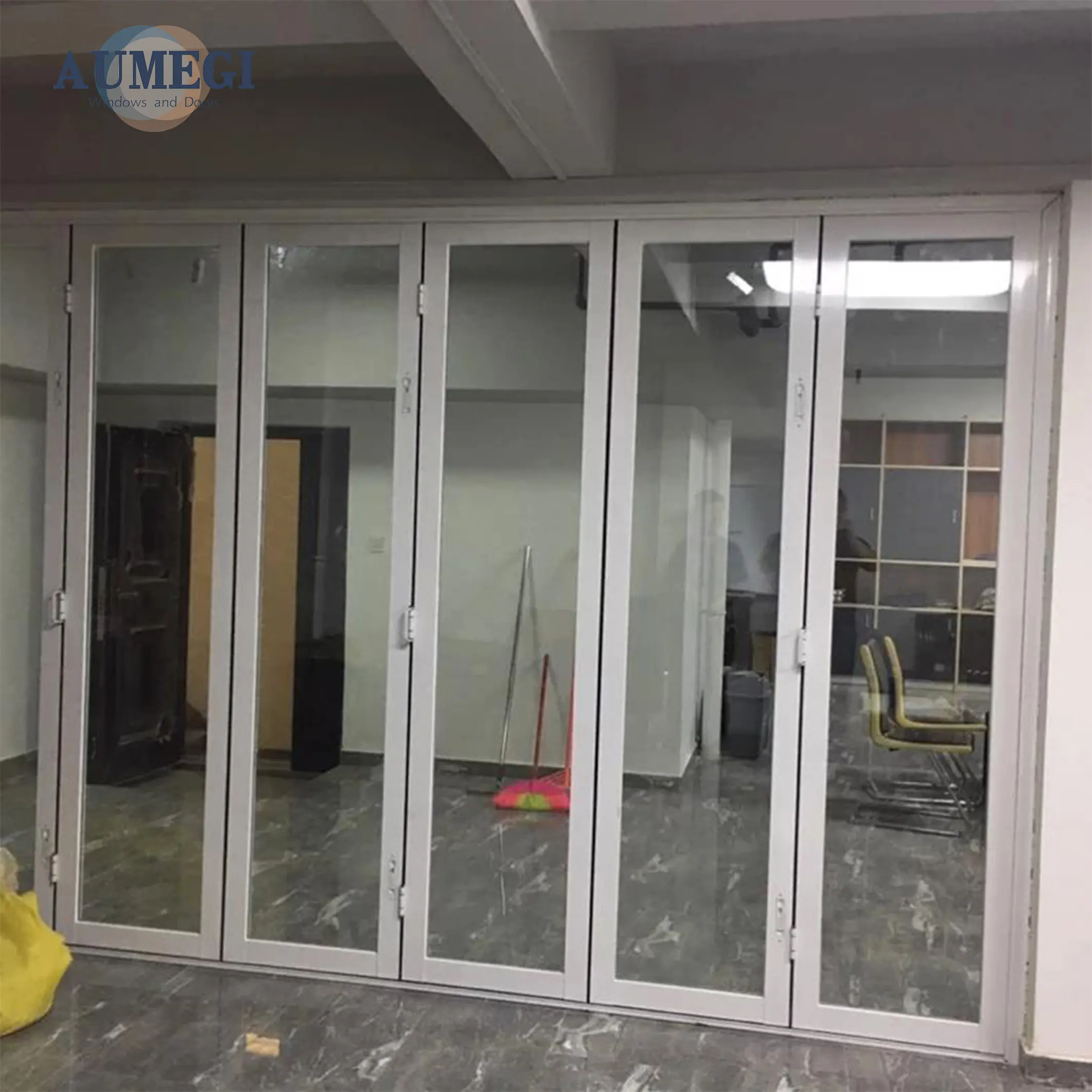 Aumegi Design moderne intérieur portes pliantes coupe-vent bricolage porte pliante pour magasin portes intérieures personnalisées