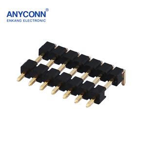 หัวเข็มแนวนอนแถวเดียวหัวมุมขวาขั้วต่อพลาสติกคู่ขั้วต่อ PCB STM พร้อมหัวพินเดี่ยว