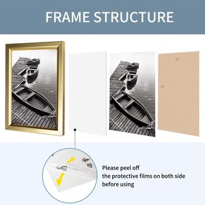 <strong>4x6</strong> Picture <strong>Frames</strong> Gold Photo <strong>Frames</strong> for Wall or Tabletop Display Simple Design Glossy <strong>Frame</strong> for Home Decoration - Product Image 3