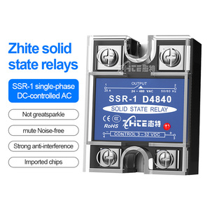 シングルフェーズソリッドステートモジュール12v 24v 220v DC制御AC SSR-40A小型ソリッドステートリレー - Product Image 1