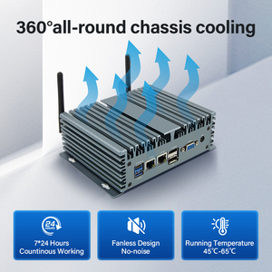 Fanless Mini PC con Alder Lake N-series CPU N100 Win10 Linux Industrial <span class=keywords><strong>Computer</strong></span> DDR4 2 * COM Hd Vga custodia per PC industriale incorporata