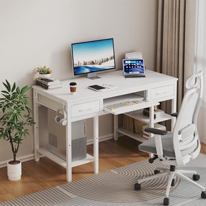 High Quality L-Shaped Gaming <strong>Table</strong> <strong>with</strong> Movable Monitor Stand LED Lights and Power Outlets <strong>Computer</strong> Desk for Home Gaming Setup - Product Image 3