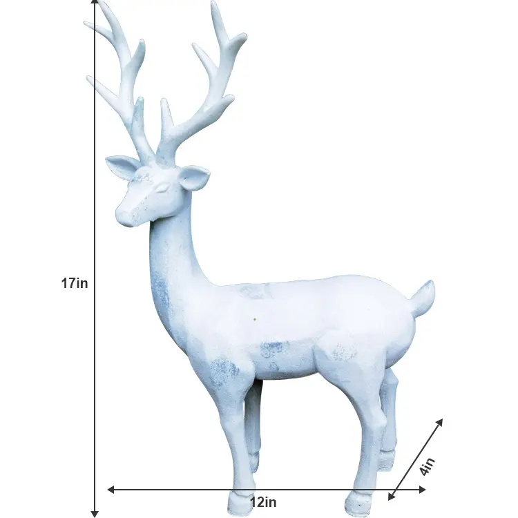 JiXin – Figurines de décoration moderne en résine de rennes de noël, OEM ODM, 17 12 pouces de haut, 2 pièces