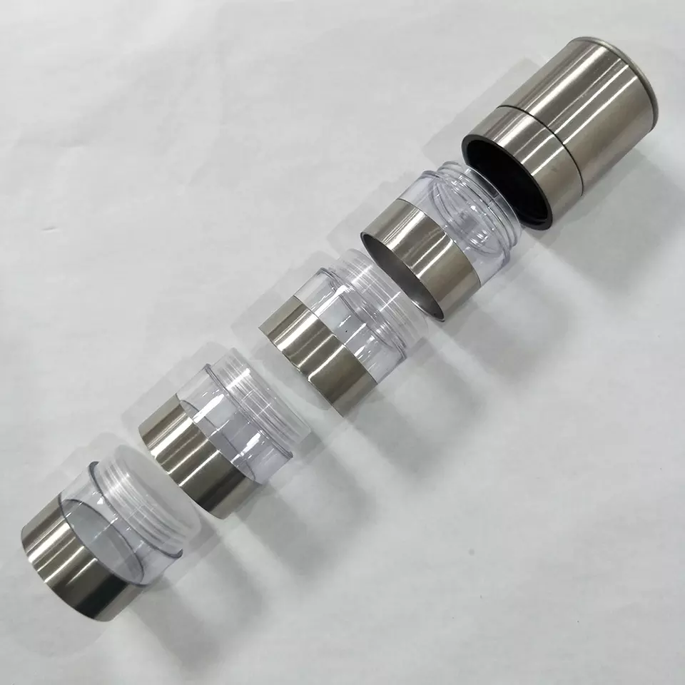 Amazon hot sale Stainless Steel Manual Salt & Pepper Mill Spice Grinder 4 In1
