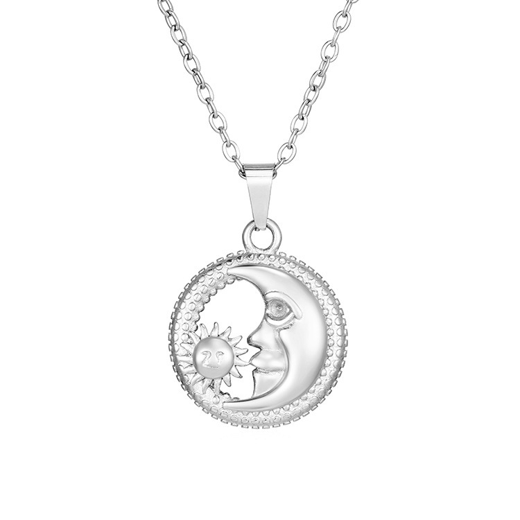 Sun moon necklace steel one ms-546