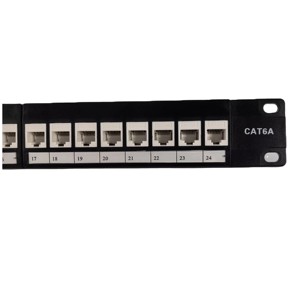 CAT6A 19 pulgadas 1U 24 puertos RJ45 UTP Keystone acoplador Patch Panel CAT6A módulo recto Patch Panel - Product Image 4