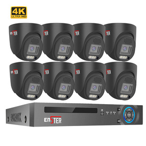 Estilo domo de metal 8 canales detección de rostros interiores H.265 4K 8MP con cable POE IP red CCTV sistema de cámara de seguridad para el hogar - Product Image 1