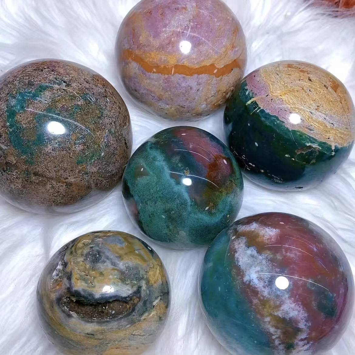sphère de jaspe océan colorée