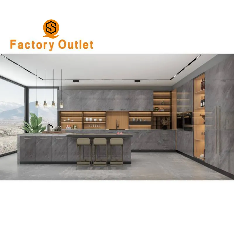 Contemporary Modern Style Custom Furniture Solid Wood Custom Color Kitchen Cabinet Wood