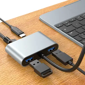 Adaptador tipo C a RJ45 de 1000Mbps, adaptador de red de puerto de carga tipo C PD de 60W, 2 puertos USB 3,0, tipo C A Adaptador LAN de red RJ45 - Product Image 2