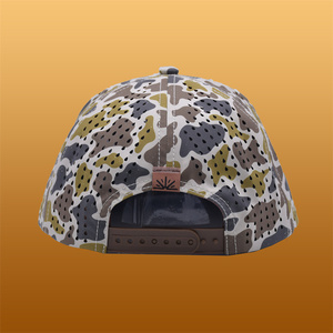 Custom Sublimation Printing Cutting Hole Perforated 5 <strong>Panel</strong> Sport Snapback Cap Leather <strong>Patch</strong> Logo Snapback for Men - Product Image 5