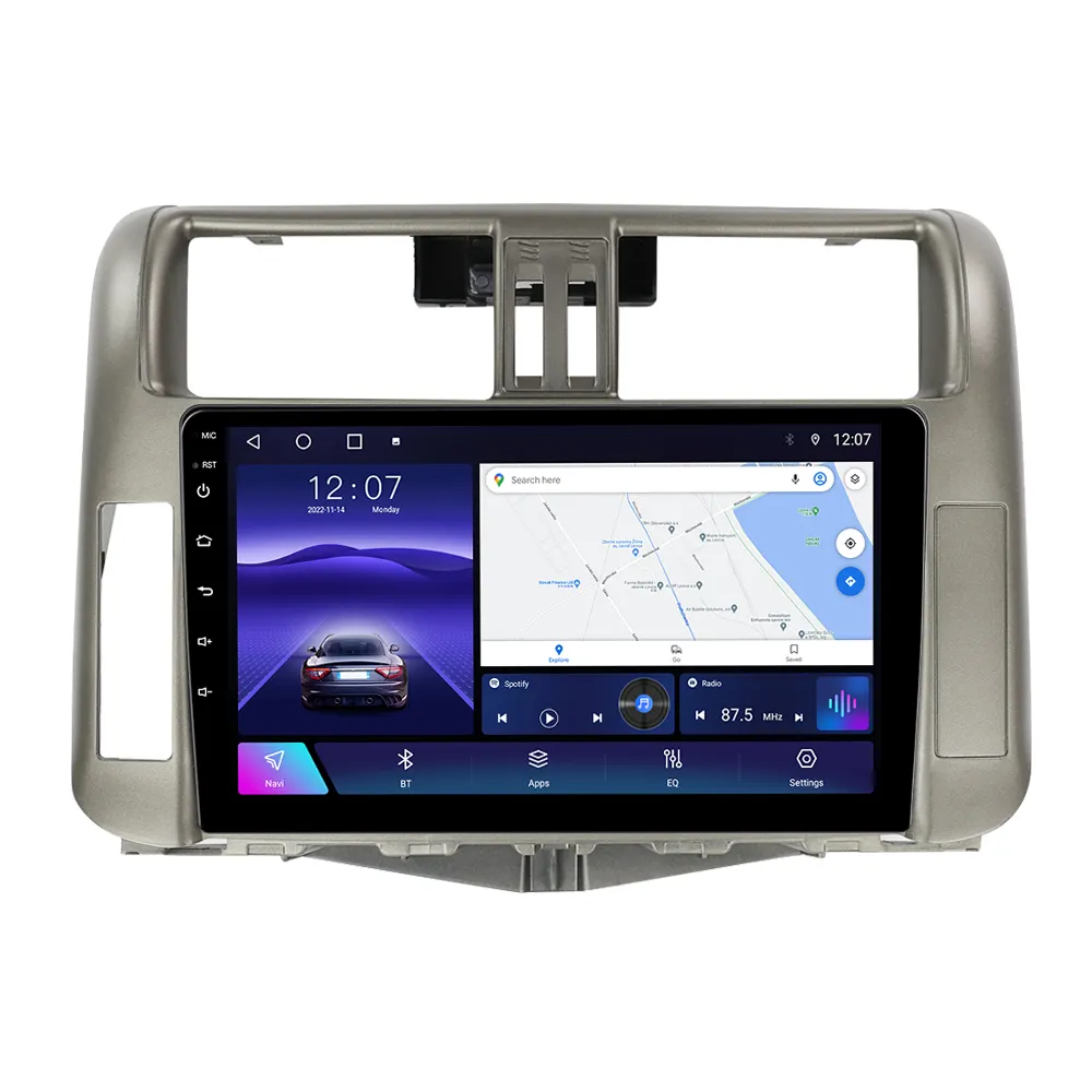 Автомобильная навигация NaviFly TS10 TS18 с разделенным экраном на android для Toyota Prado 150 2009-2013 с двойным охлаждающим вентилятором