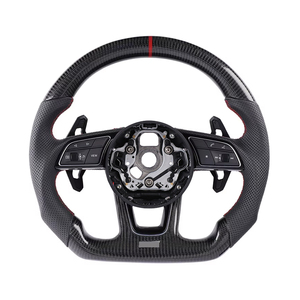 Avec palette de changement de vitesse en carbone RS Demi-volant en cuir en fibre de carbone pour <span class=keywords><strong>Audi</strong></span> A3 A4 A5 S3 S4 S5 B9 B8 B8.5 SQ5 Q8 RS3 RSQ8 Q3 - Product Image 2
