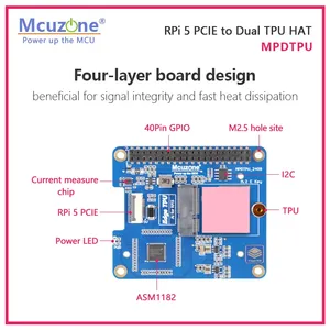 MPDTPU, Raspberry Pi 5 PCIE zu Dual TPU HUT, Google Coral Dual Edge TPU,M.2 E-KEY Custom - Product Image 4