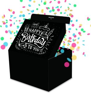 DIY patlayan konfeti doğum günü kağıdı hediye kutusu el yapımı doğum günü düğün sürpriz hediye uçan adet konfeti Pop up kutusu - Product Image 1