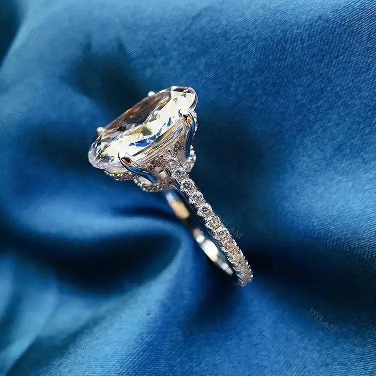 Dylam 925 2021 예쁜 약혼 반지 이탈리아 실버 반지 가격 내 소박한 결혼식 귀여운 멋진 스털링 라운드 다이아몬드 큰
