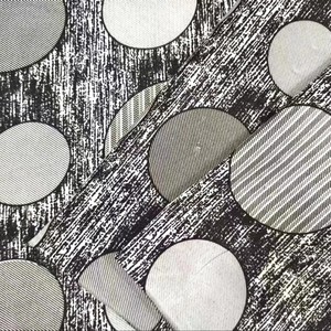 黄色の背景に青と黒の枝と葉を持つ芸術的なブラシ生地-メインソース工場から直接 - Product Image 6