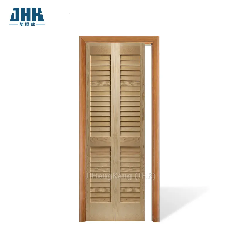 ประตูไม้แข็ง JHK-B07แบบพับได้ประตูสำหรับประตูบ้านแบบกำหนดเอง