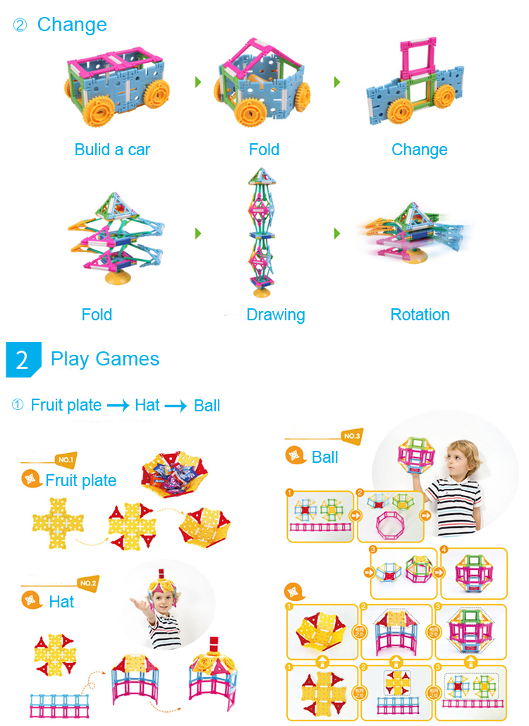 Klikko architectural plastic children rubber deformed 3d block building