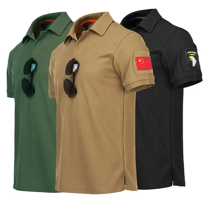Herren Tactical Kurzarm Blank T-Shirt Cargo Tactical Shirt Pullover Outdoor T-Shirt Combat Custom Polo Shirt