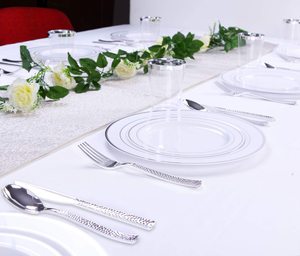 优雅的塑料银器银餐具银锤锤银器餐具 - Product Image 5
