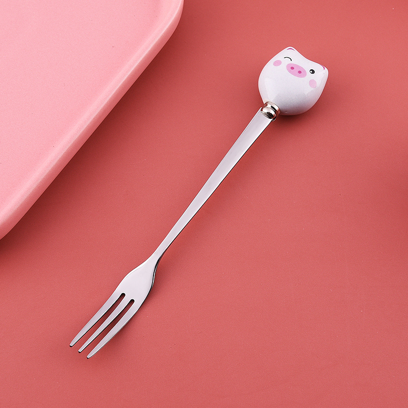 Pink and white pig fork