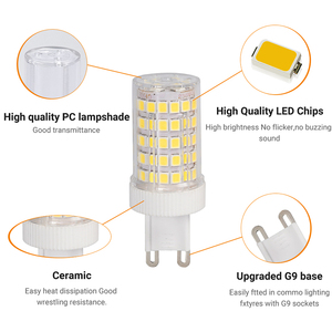 Olgelux AC230V không nhấp nháy <span class=keywords><strong>G9</strong></span> Ngô dẫn ánh sáng bóng đèn SMD2835 7W ấm trắng <span class=keywords><strong>Ballast</strong></span> nhỏ gọn dẫn Ngô Ánh sáng chất lượng cao dẫn bóng đèn - Product Image 2