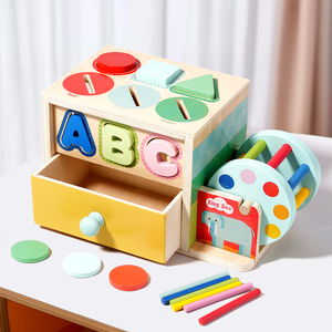 Montessori Geometric Shape Classification Box Cognitive Matching Color Recognition Early Education Coin-operated <strong>Toys</strong> for Kids - Product Image 2