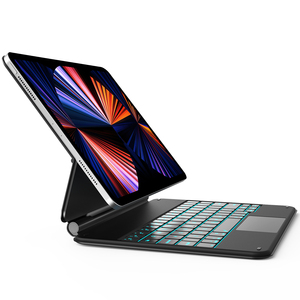 2024マジックキーボードケースAbsタブレットケースキーボードカバースマートワイヤレスBtキーボードバックライト付きトラックパッドIpadAir 10.9 Pro11用 - Product Image 1