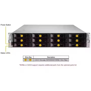 Supermicro LA26AC12-R920LP1 2U Rack Server Chassis Dual Single Intel <strong>AMD</strong> <strong>Processor</strong> <strong>Support</strong> 2.5\&quot; HDD Option Installed - Product Image 6