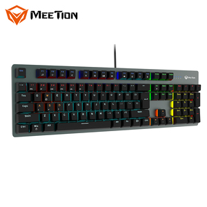 MEETION-Teclado mecánico LED MT-MK007 PRO para juegos, miniteclado con cable USB de 104 teclas, RGB, para Gamer, PC de escritorio