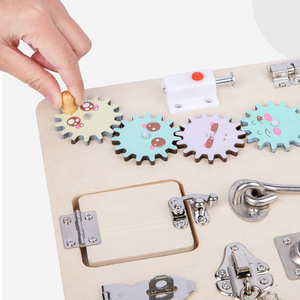 Eğitici oyuncak otizm eğitici oyuncak duyusal Montessori oyuncak çocuk temel becerileri okulöncesi için ince Motor aktivite ahşap meşgul kurulu - Product Image 4