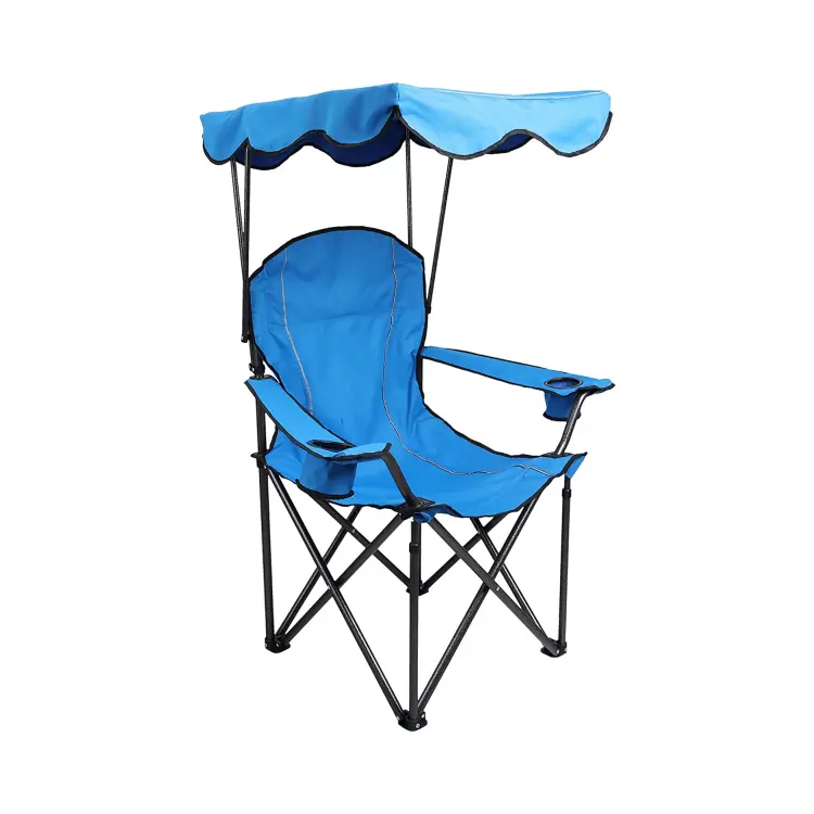 Sedia da campo da spiaggia leggera all'ingrosso sedia da pesca da Picnic sedia da campeggio pieghevole di alta qualità all'aperto con baldacchino