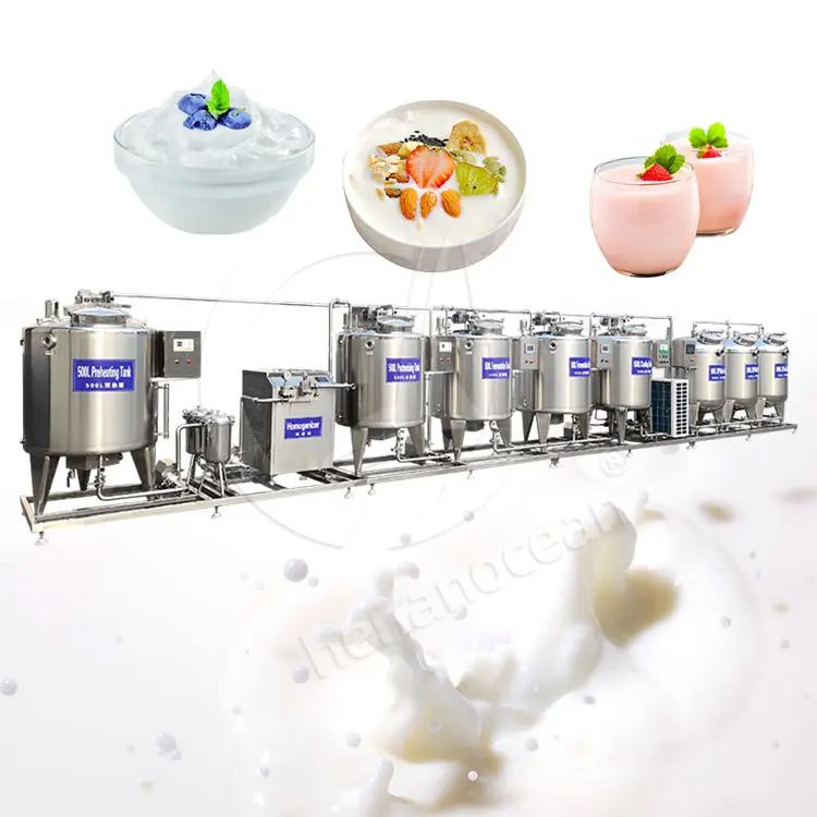 OCEAN-Esterilizador pequeño, línea de producción de leche 100 L, pasteurizador de leche de cabra y refrigeración 700 L