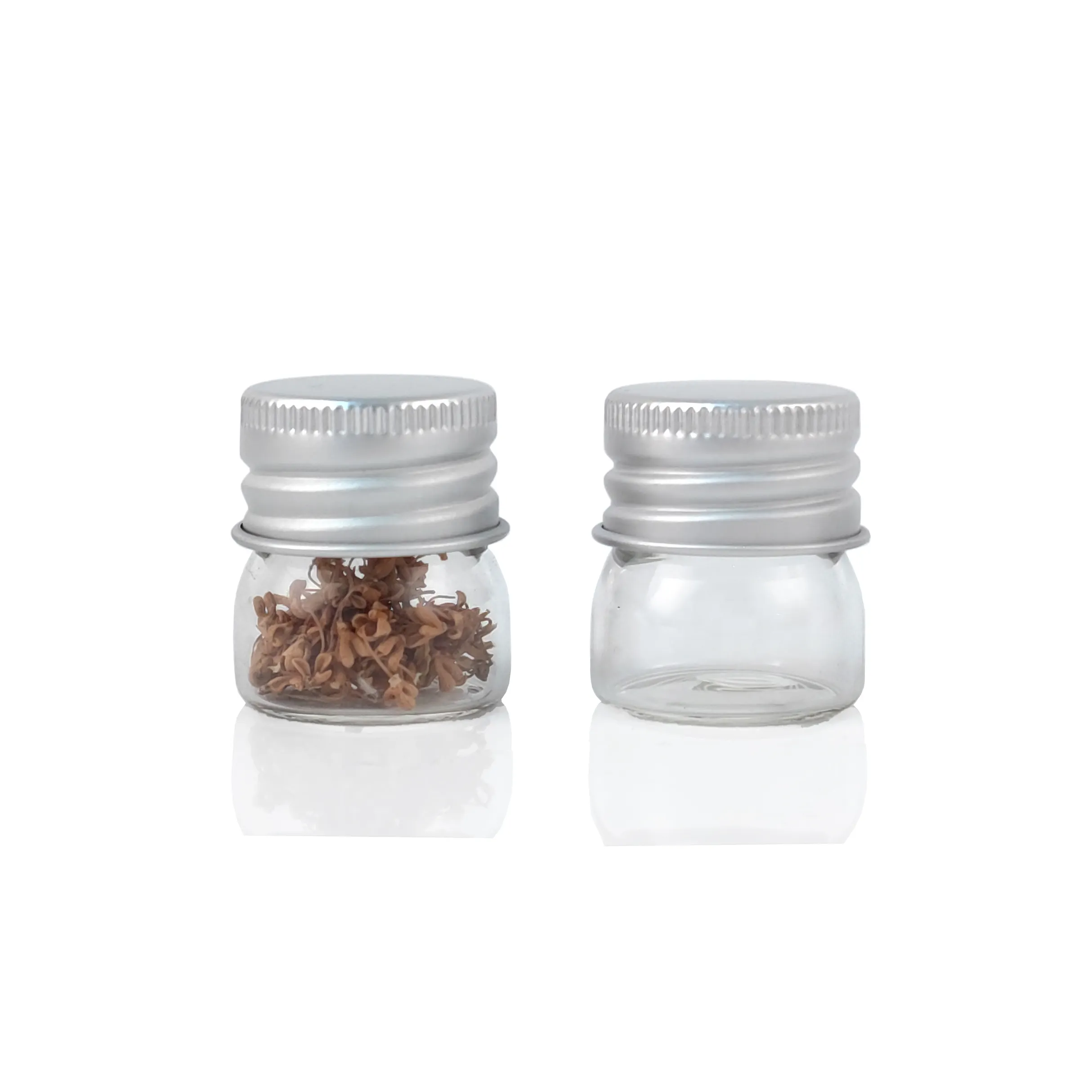 Çay, baharat, kutular, mühürlü şişeler saklamak için alüminyum kapaklı 5ML boş borosilikat test tüpü cam cordyceps şişeleri