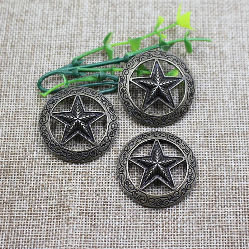 High quality antique star round shape metal conchos for wallet