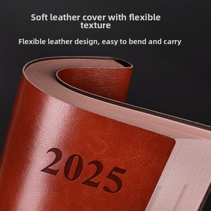 2025 Anpassbares A4-Kalendernotizbuch A5 Schedule Book A6 Jahres planer Weich leder abdeckung Handbuch Effizienz Schule Verwenden Sie LOGO - Product Image 4