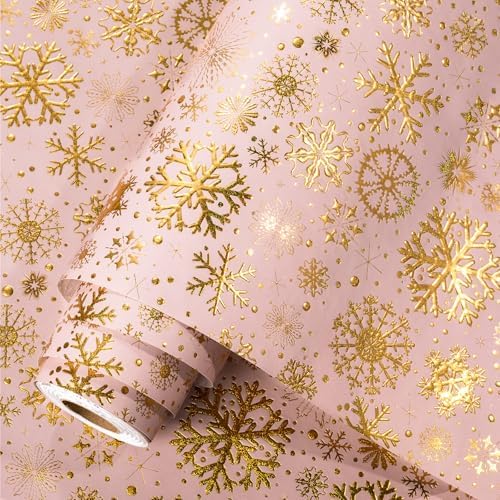 Gold Snowflake on Pink