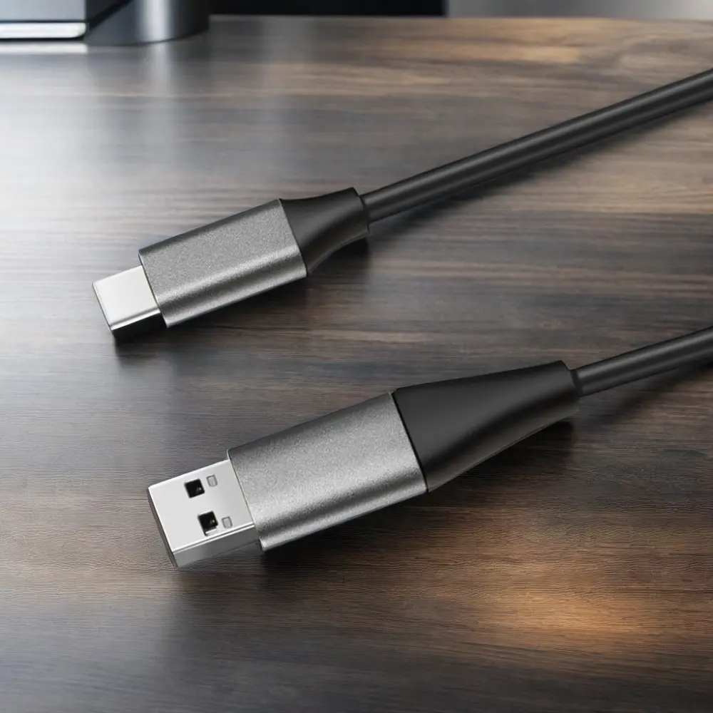 Cabo de carregamento USB3.2 C-to-C personalizado de fábrica, cabo de dados adaptador C-to-A de transmissão de áudio e vídeo 2 em 1