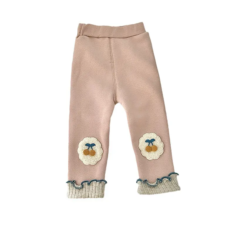 Niñas con mallas de lana para niños, otoño e invierno, ropa de lana gruesa de un cuerpo, pantalones cálidos de invierno para bebés