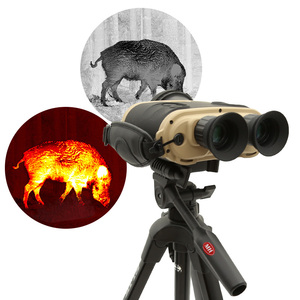 Çift kanallı vizyon 75mm Lens 2x 4x Zoom uzun menzilli 4.5km 640x512px soğutmasız termal bi-nocular Tripod için - Product Image 2