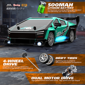 <strong>1</strong> 24 Scale RC Drift Race High Speed 4 Wheel Drive Adjustable Light 6 Styles <strong>Remote</strong> Control Racing Plastic Alloy Drifting RC Car