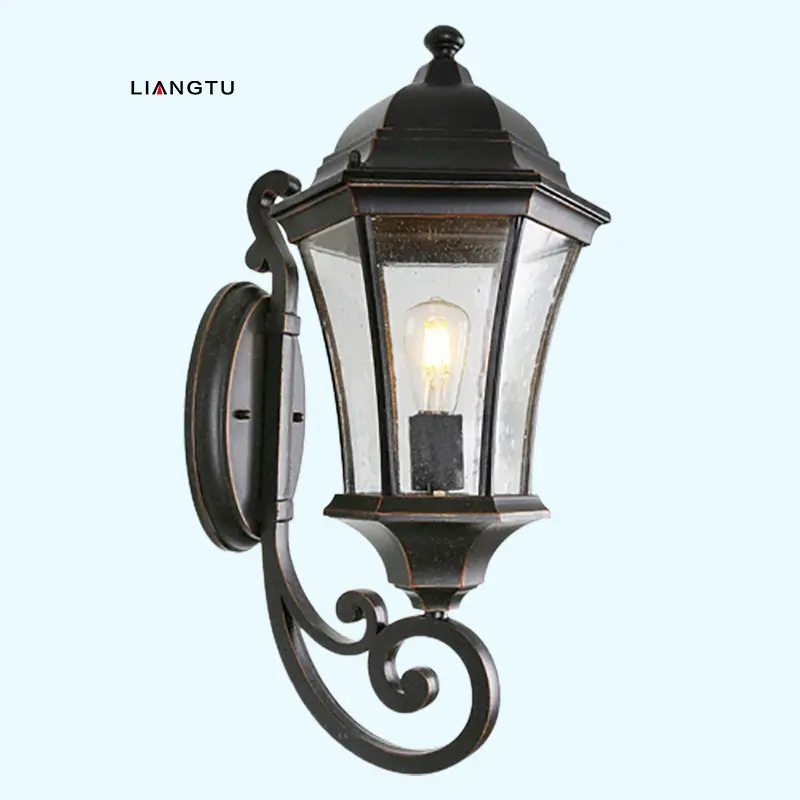 Marchio LIANGTU IP65 lampadine di alta qualità impermeabili paralume in vetro da giardino lampade da parete per esterni luci a LED a parete