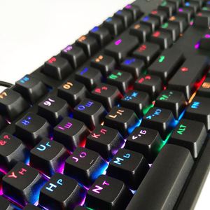 Luz retroiluminada RGB de perfil OEM de 104 teclas a través de teclas con diseño Español Árabe ruso francés coreano alemán para Ke mecánico - Product Image 2