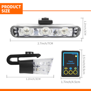 4合1 3led * 4琥珀色红色蓝色频闪大功率格栅警示灯日间行车灯DRL转向信号灯闪光灯 - Product Image 5