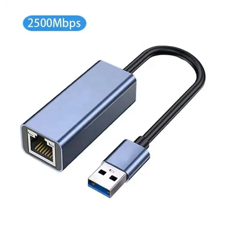 Kartu jaringan adaptor Ethernet USB Tipe C, 2.5G 2500M USB 3.0 ke RJ45 Lan Gigabit Internet untuk komputer untuk Macbook Laptop