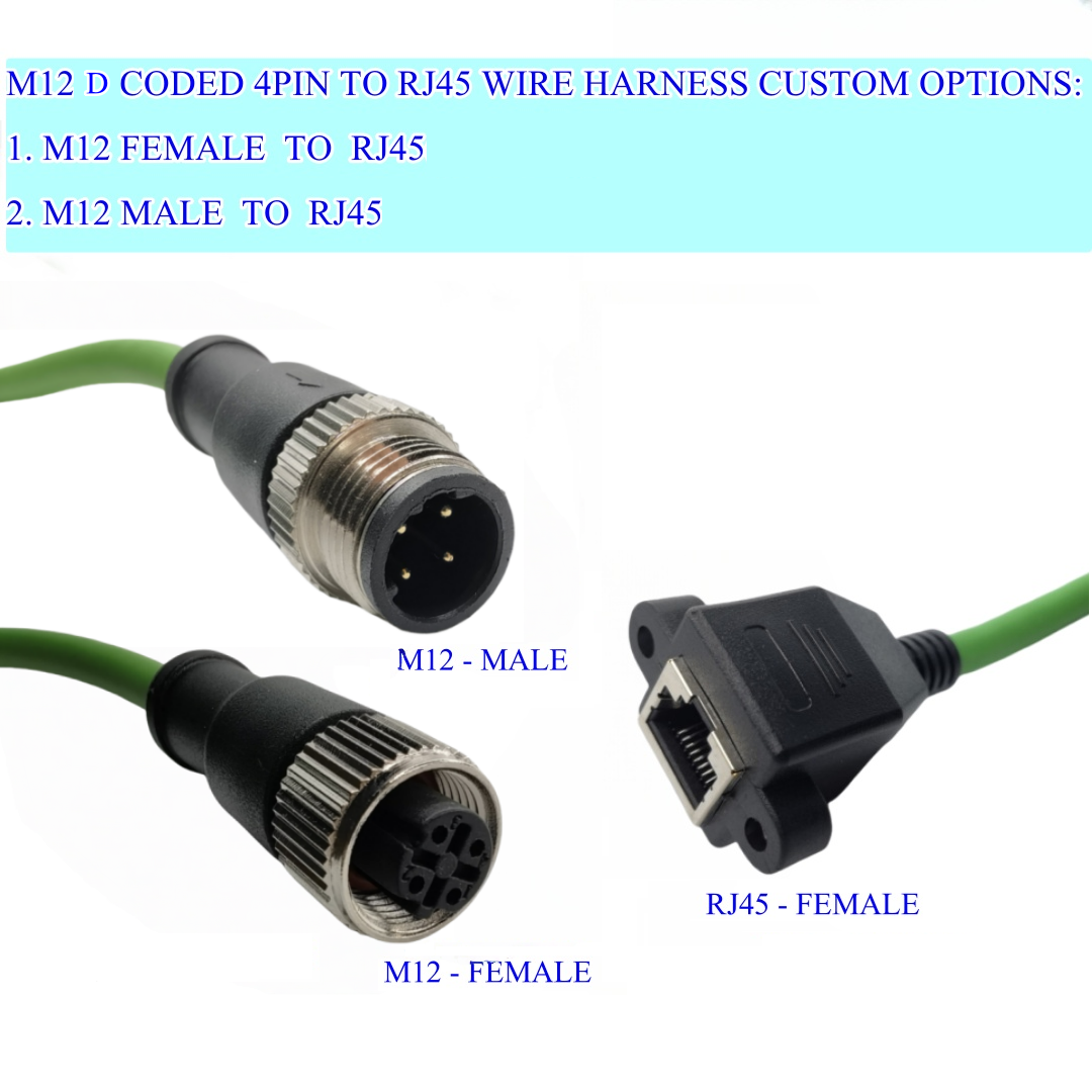 M12 D CODE FEMALE TO RJ45 FEMALE