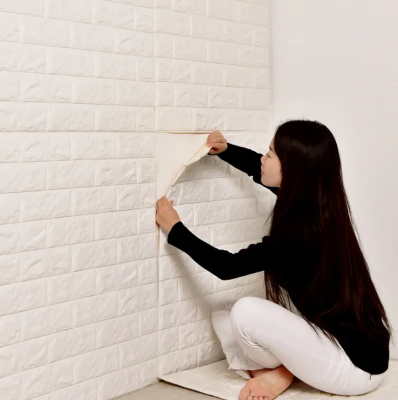 Sıcak satış ucuz fiyat duvar sticker ev dekorasyon tuğla köpük duvar sticker lüks 3d kendinden yapışkanlı duvar kağıdı