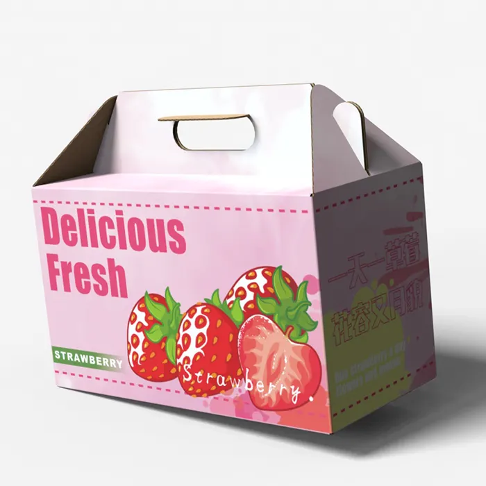 Boîte d'emballage en carton ondulé, pour fruits secs frais, cerises, tomates, pour fruits, fraises, emballage en papier, bon marché